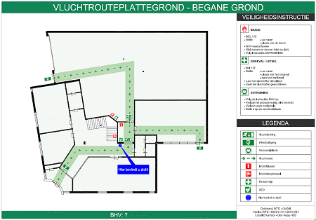 vluchtrouteplattegrond kl